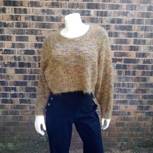 Multi-color C&V crop sweater